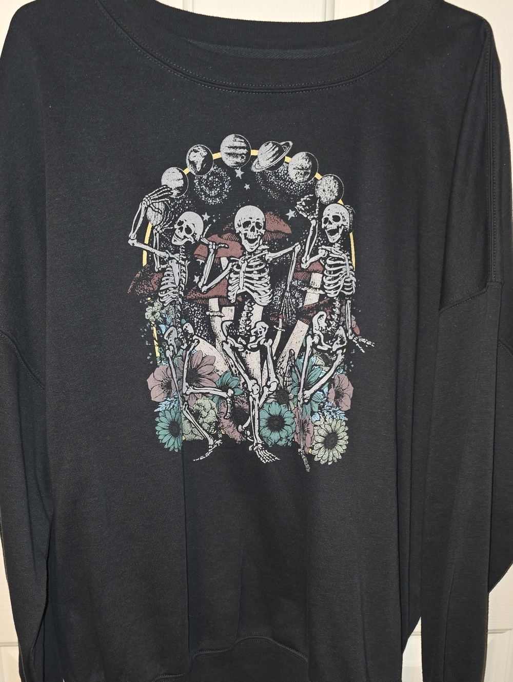 Mighty Fine Black Crewneck Sweatshirt with White Logo Tag